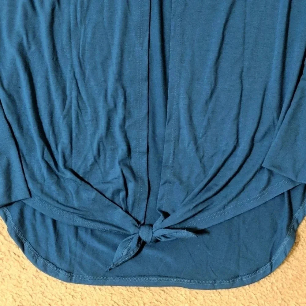 NWT GLYDER Tie Back Dolman Moroccan Blue Long Sleeve Shirt, Multiple Sizes - Picture 10 of 13